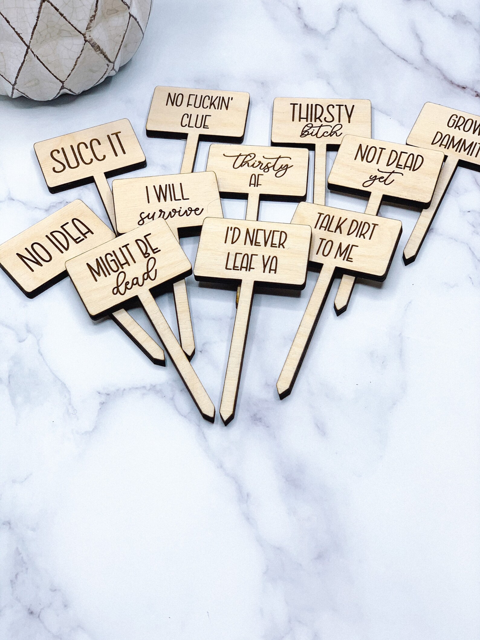 SVG Plant Stakes Files Garden Stakes Digital Plant Marker Etsy