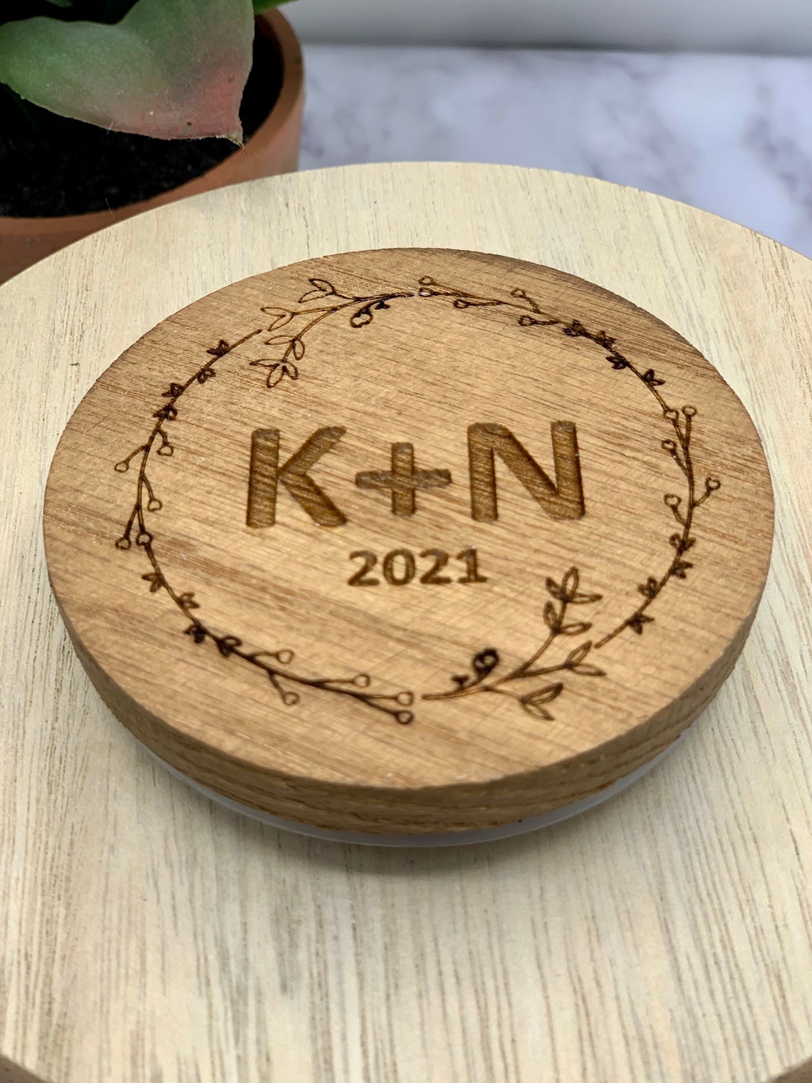 Personalized Candle Engraved Candle Lids Custom Candle Etsy