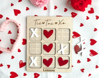 Valentines Tic Tac Toe, Valentines Gift for Kids, Kids Valentines Gift, Personalized Gift, Tic Tac Toe Board, Personalized Tic Tac Toe,