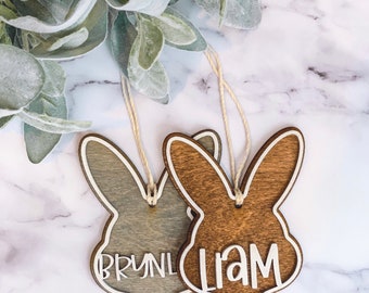 Easter Basket Name Tag| Basket Tag| Personalized Bunny| Wooden Name Tag| Personalized| Bunny Name Tag| Gift Tag| Wood Tag| Free shipping