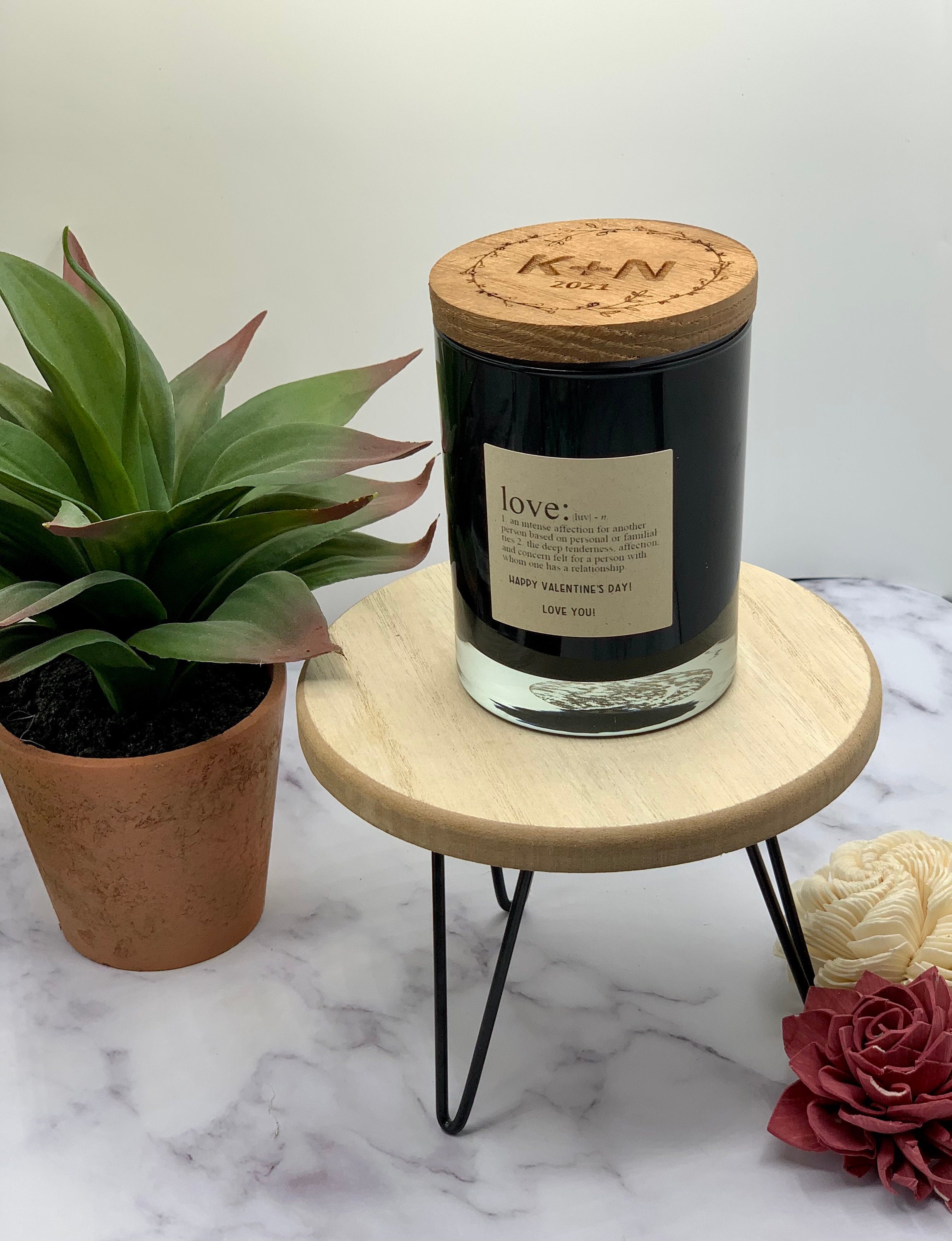 Personalized Candle Engraved Candle Lids Custom Candle Etsy