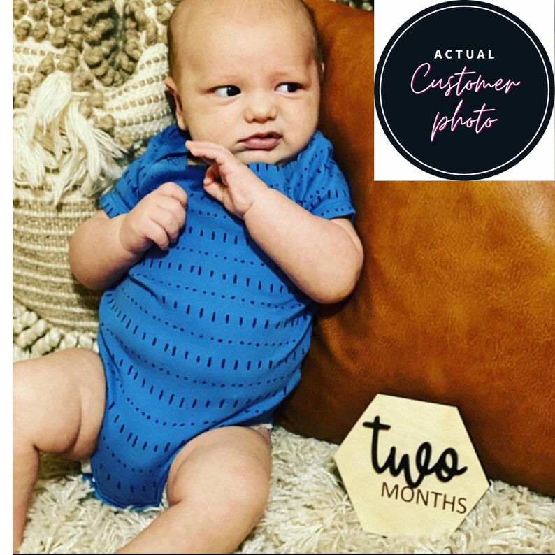 Hexagon Monthly Milestone Baby Milestone Cards Baby Etsy