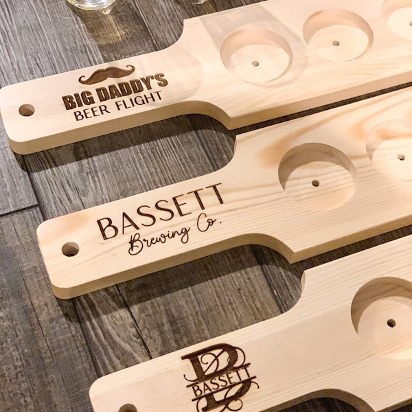 Personalized Beer Flight Set | Custom Paddle | Wedding Gift | Fathers Day Gift | Gift for Him | Groomsmen Gift | Beer Flight | Engraved