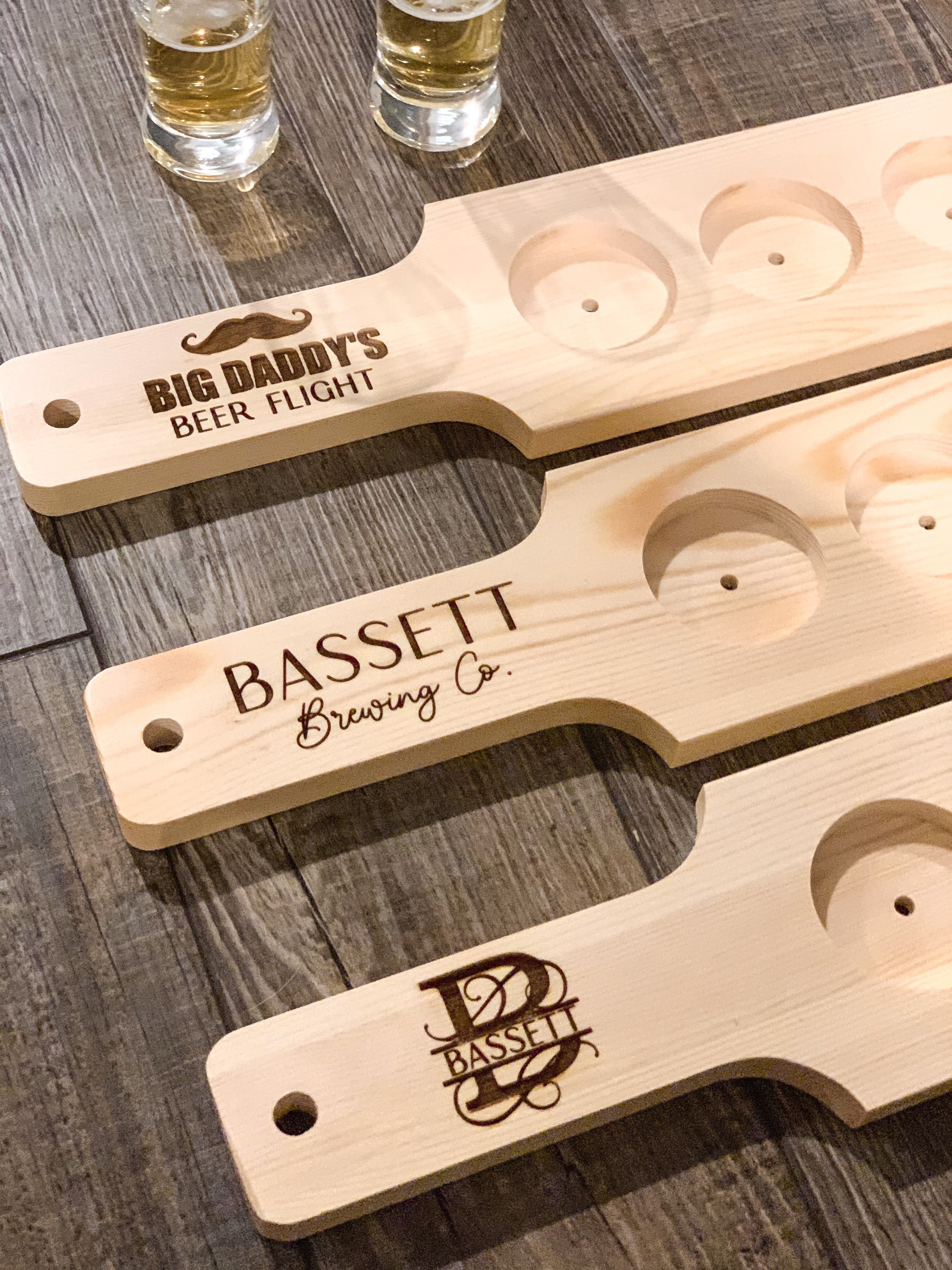 Personalized Beer Flight Set Custom Paddle Wedding Gift Etsy