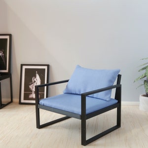 Miniature black armchair, 1:12th scale, modern miniature furniture for dollhouses image 8