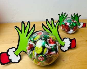 SVG FILE Green hands - candy holder Grin christmas gift idea