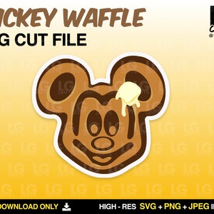 Mouse Shaped Waffle Printable- SVG PNG JPEG| Digital Download Files | For Cricut | Character Ear Art, stickers, banner, paper
