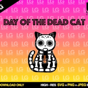 Tag der toten Katze Printable - SVG PNG JPEG| Digitale Download Dateien | Für Cricut | Halloween, Aufkleber, Banner, Papier