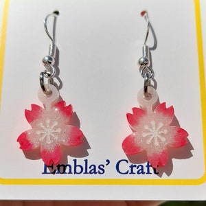 Sakura Earrings, Sakura Flower Earrings, Cherry Blossom, Sakura, Flower, Earrings, Stud Earrings, Unique Gift