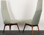 Adrian Pearsall for Craft Associates Pair of Dining Chairs, 1960s Mid Century Modern MCM
