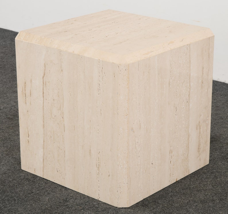 Travertine Marble Cube Table Kreiss Style Roche Bobois Style Etsy