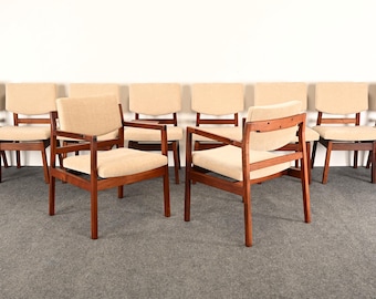 Jens Risom Set of 10 Dining Chairs, 1955-1965