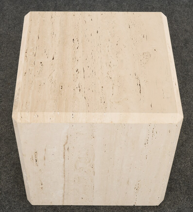 Travertine Marble Cube Table Kreiss Style Roche Bobois Style Etsy