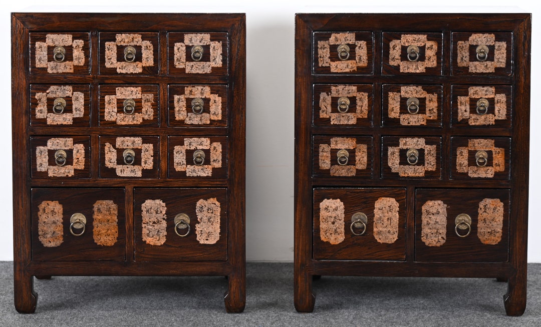Asian Apothecary Side Tables or End Tables, 20th Century Etsy
