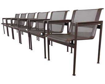 Richard Schultz for Knoll Set of Six 1966 Outdoor Dining Chairs in Chestnut