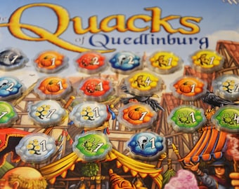 Quacks of Quedlinburg Herb Witches  Alchemists Game Tokens Shields Upgrade