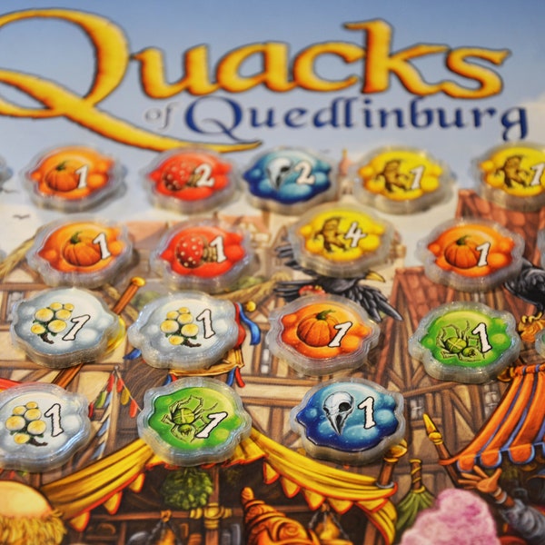 Quacks of Quedlinburg Herb Witches  Alchemists Game Tokens Shields Upgrade