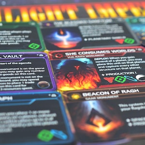 Twilight Imperium Monuments Fans made expansion Discordant Stars faction reference cards