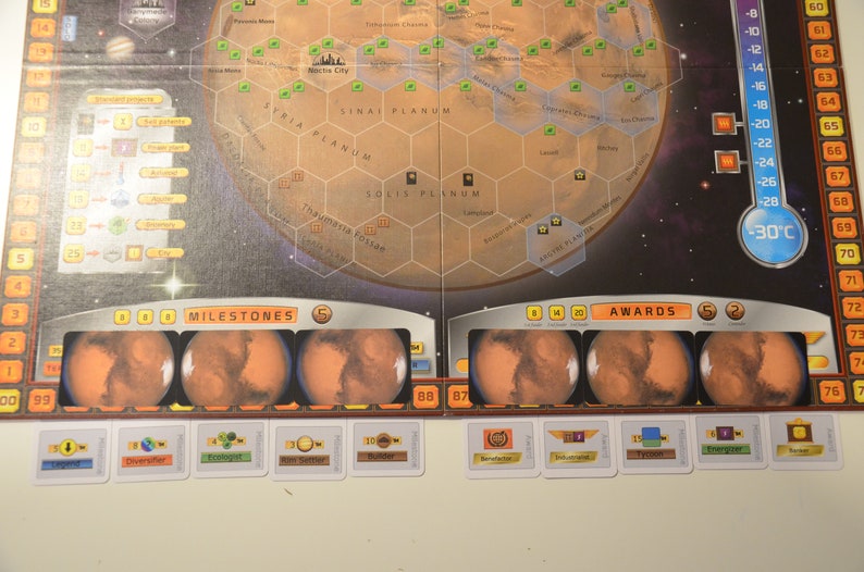 Terraforming Mars Milestone/award Cards and Reference Cards Etsy