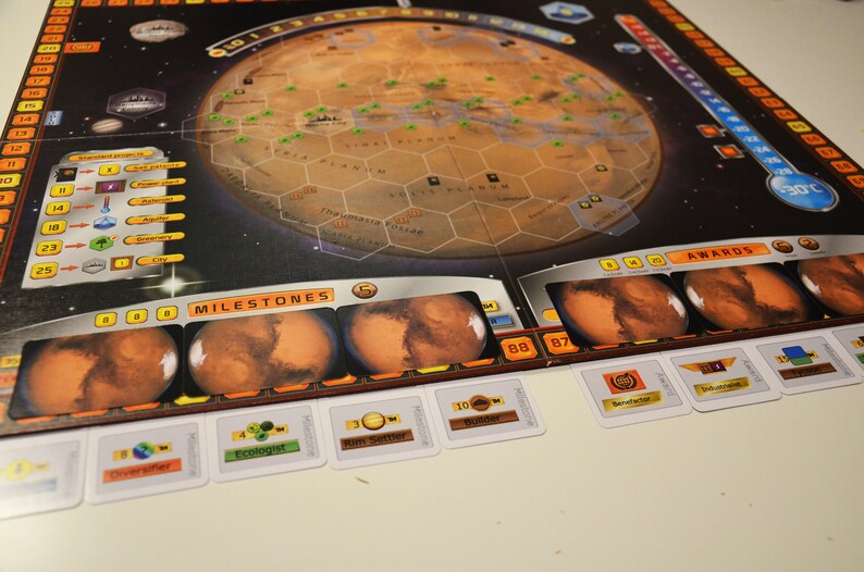 Terraforming Mars Milestone/award Cards and Reference Cards Etsy