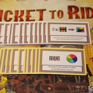 Ticket To Ride Special and Goals cards Fan made