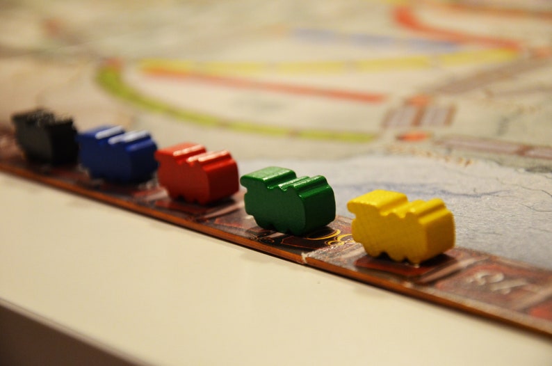Ticket to Ride Board Game Wooden Trains Markers Scoring Etsy