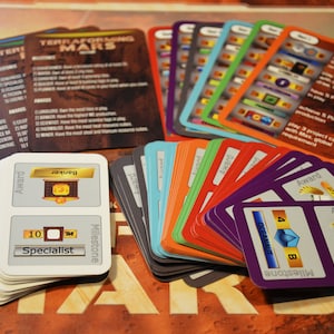 Terraforming Mars New Milestone/Award Cards and reference cards