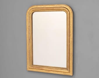 ルイ・フィリップ作 フランス製 金箔貼りの大型アンティークミラー、19