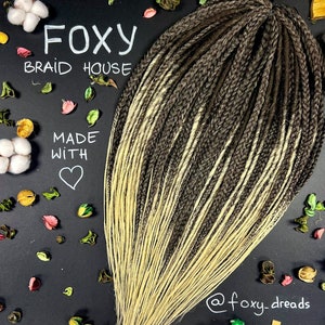 Full set of synthetic handmade dreads and braids , DE double ended mixed extensions, Blond, Ombre blond, Dark brown, boho style dreads