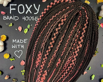 Handmade DE Synthetic Braids, Brown and Red, Boho Braids