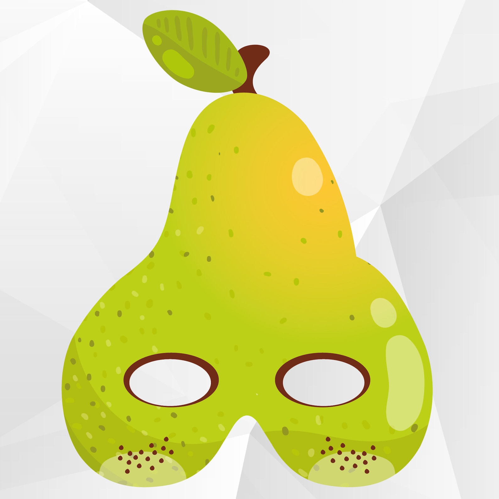 Pear Mask Printable Fruit Birthday Props Pear Paper Mask Etsy
