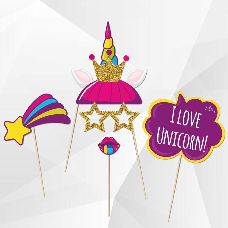 Unicorn Photo Booth Props Printable Unicorn Mask Unicorn | Etsy