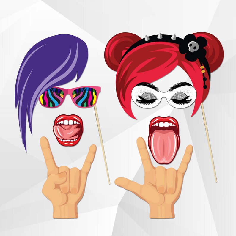 Rock Star Party Photo Booth Printable Set of 41 props. Rock | Etsy