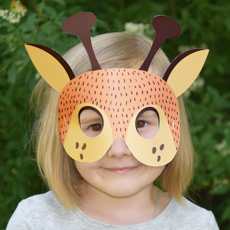 giraffe printable mask zoo animal mask printable kids etsy