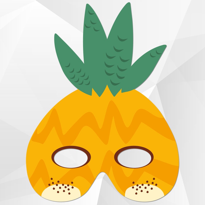 Pineapple Mask Printable Tropical Fruit Mask Pineapple Paper | Etsy