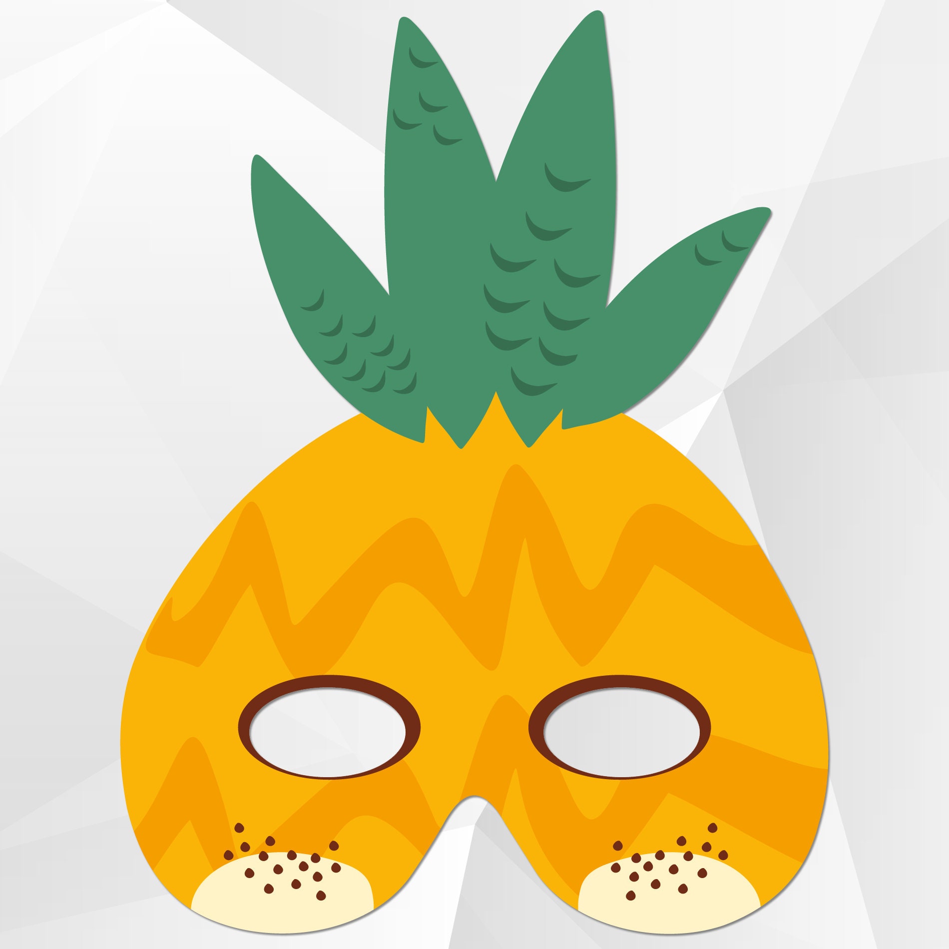 Pineapple Mask Printable Tropical Fruit Mask Pineapple Paper Etsy