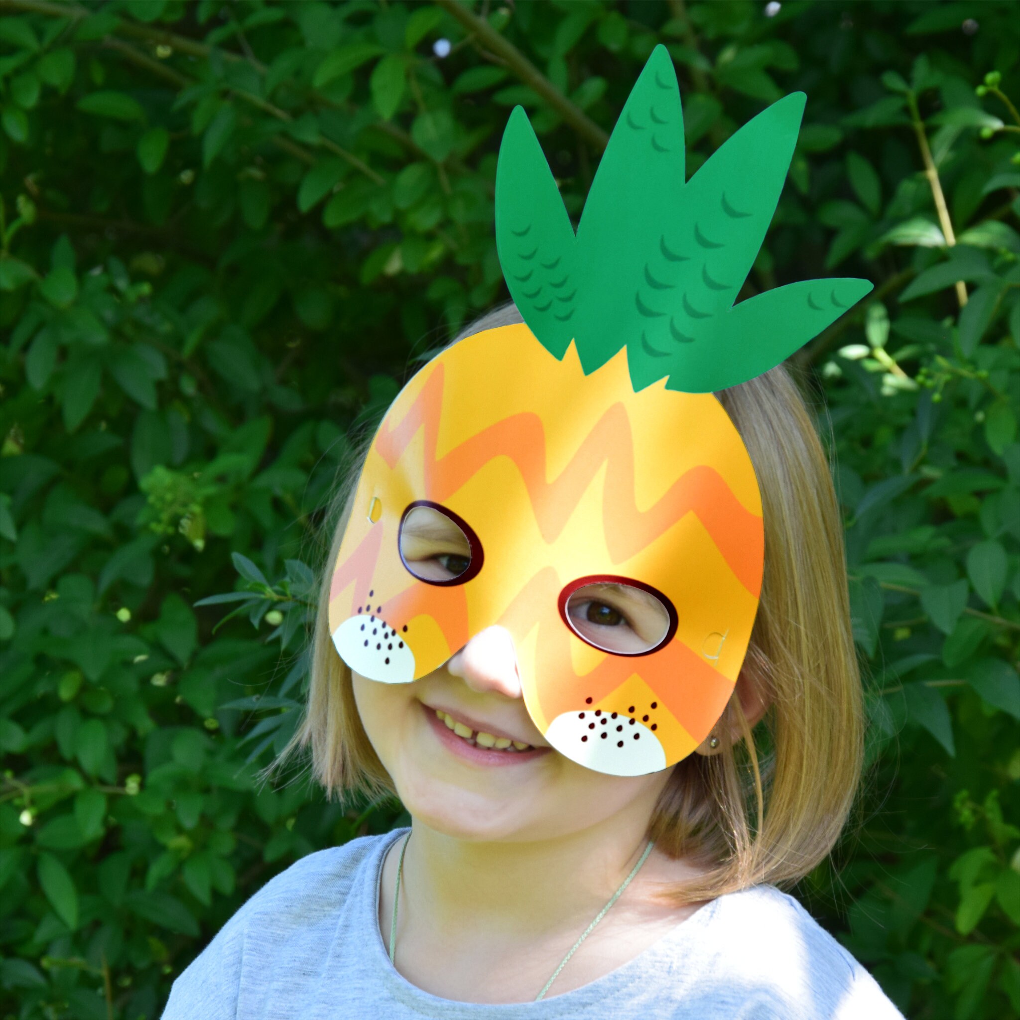 Pineapple Mask Printable Tropical Fruit Mask Pineapple Paper | Etsy