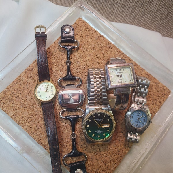 Watch lot, salvaged watch craft lot, salvaged watches, craft watch lot, junk jewelry grab bag, repair, repurpose, wear, upcycle