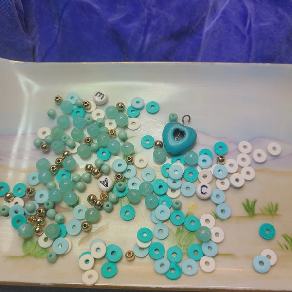 Broken bead jewelry lot, mixed beads, modern beads, jewelry supply, salvaged beads, mixed bead lot, junk jewelry, bead assortment