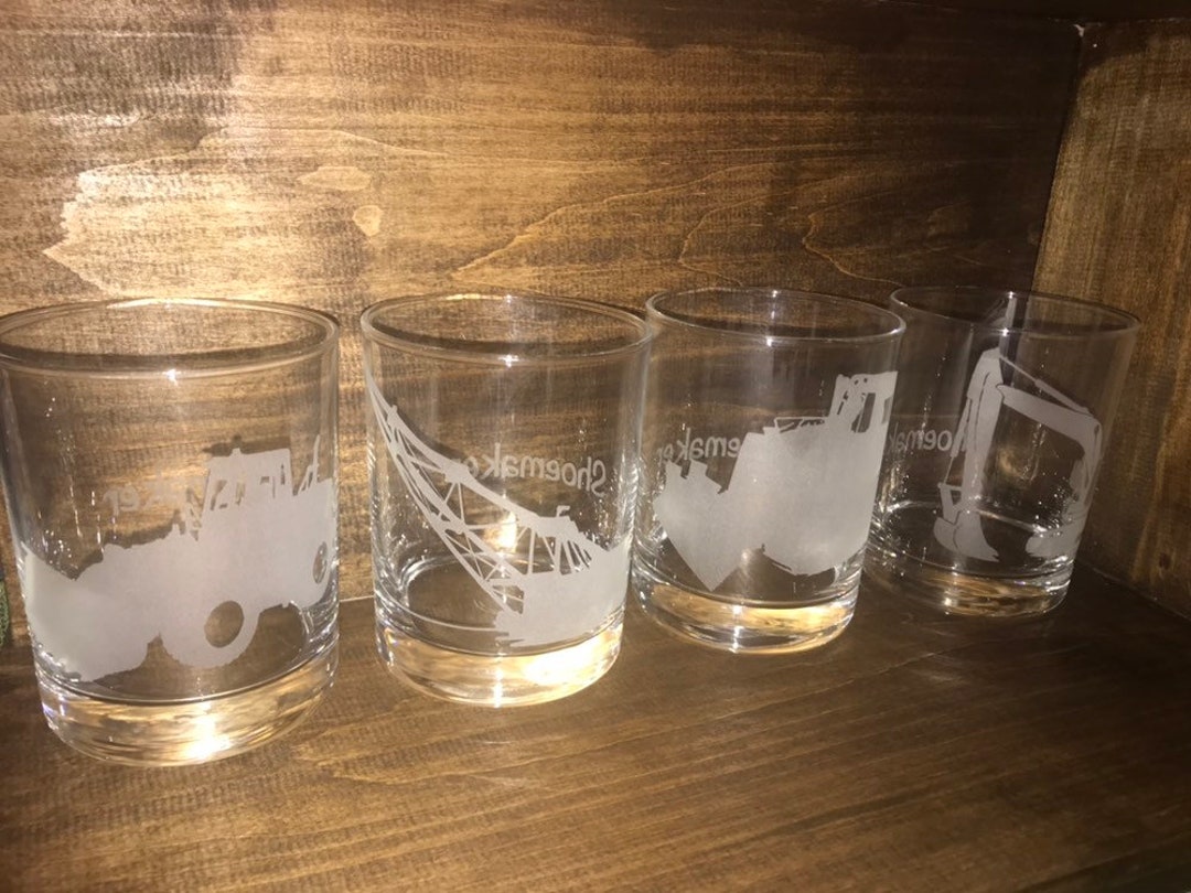 Custom Whiskey Glass Set, Etched Whisky Glasses, Personalized Rocks
