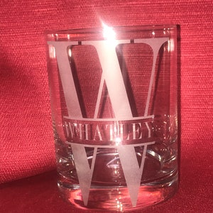 Monogram Whiskey Glass, Personalized Monogram Glass, Personalized Scotch Glass, Custom Groomsman Gift, Custom Monogram Glass