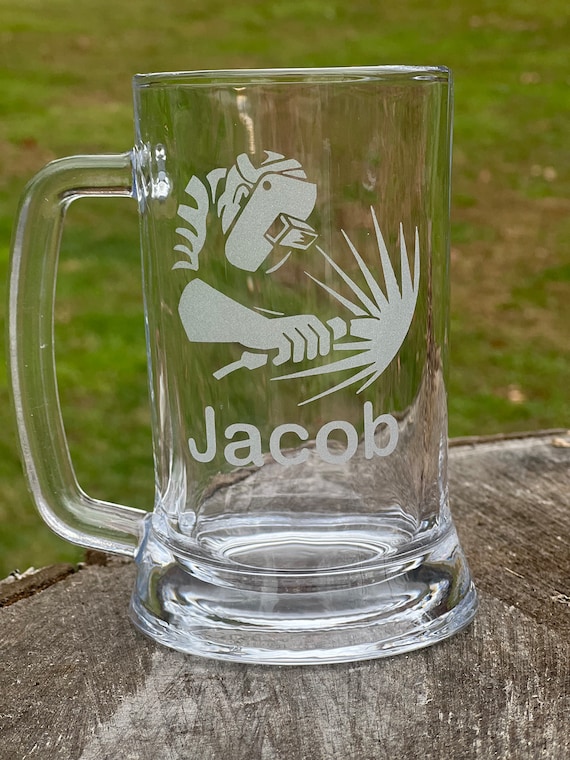 Gift for Welder, Personalized Welder's Glass, Etched Welder Stein, Shot Glass For Welder, Welding, Personalized Gift for Welder, Dad Gift