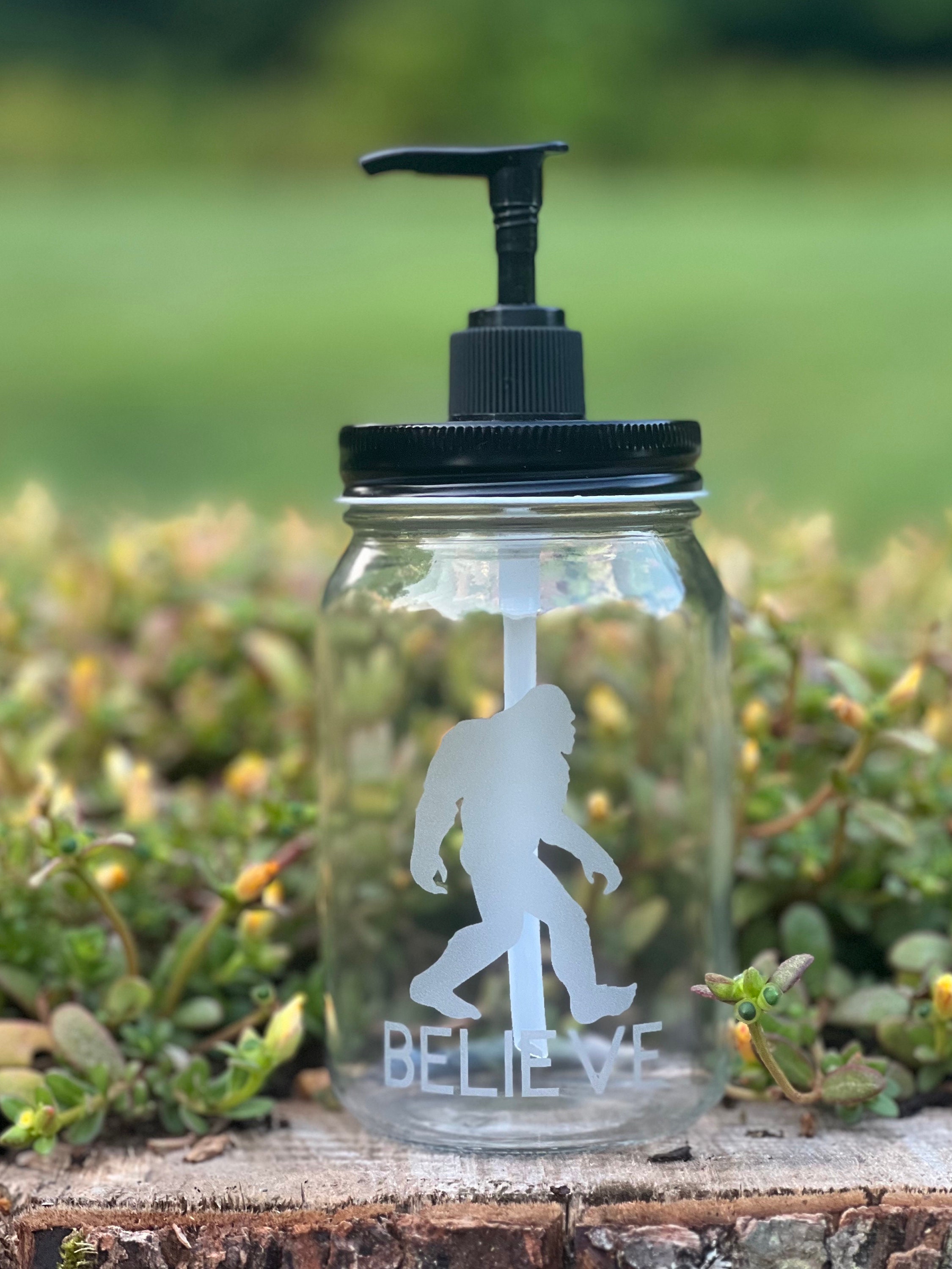 Bigfoot, Bigfoot Gift, Believe in Bigfoot, Sasquatch, Mason Jar Soap Pump,  Pump Soap Dispenser, Lotion, Bigfoot Decor, Soap Dispenser Pump 