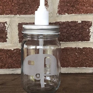 Camper, Camper Decor, Mason Jar Soap Pumper, Pump Soap Dispenser, Shampoo, Camper Soap Dispenser, Lotion, Soap Dispenser Pump