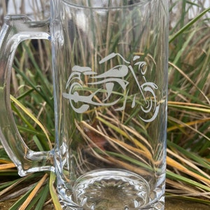 Motorcycle, Personalized Motorcycle Glass, Gift for Motorcycle Rider, Motorcycle Barware, Motorcycle Mug, Beer Glass, Motorcycle Beer Mug
