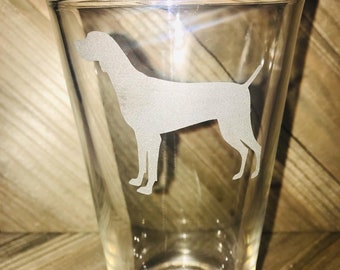 GSP Whisky Glass, Pointer Beer Mug, German Shorthair Pointer, Pointer Pint Glass, Gift for Hunter, Gift for Dad, Bird Dog, Bird Dog Glass