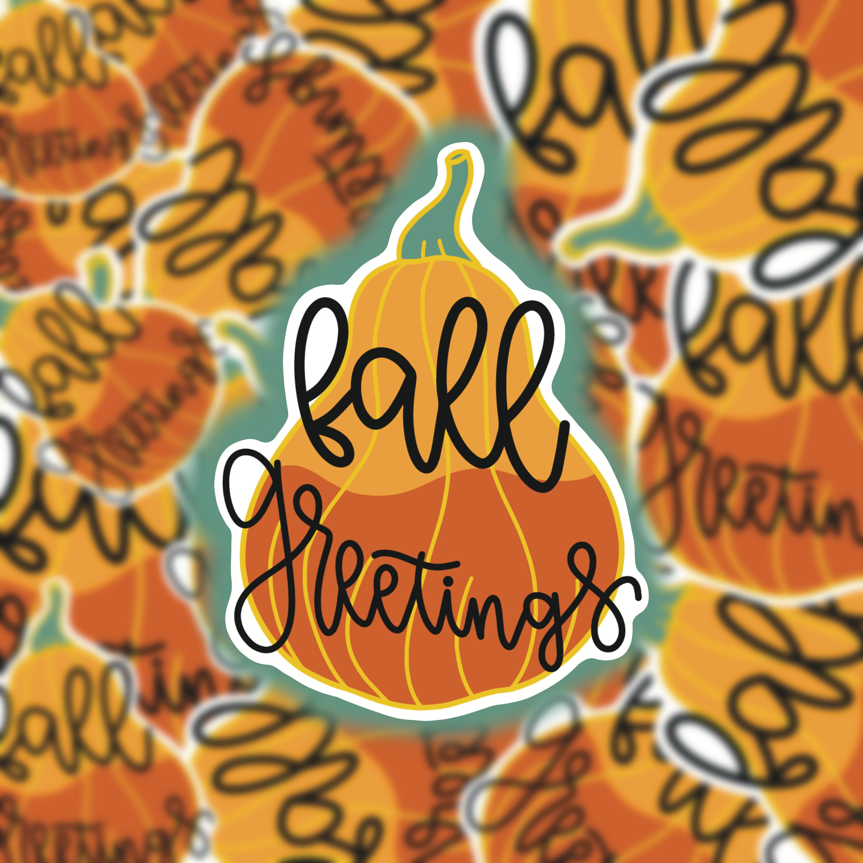 Fall Greetings Gourd Sticker - Weatherproof Vinyl Die Cut - Etsy