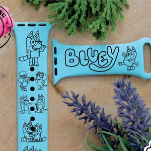 Bluey Apple Watch Band, Bluey Laser Engraved Watch Band, Personalized Watch Band, Apple Watch Band, Apple Watch Band for Women, Watch Band