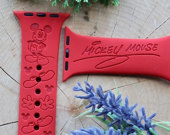 Custom Mickey Mouse Apple Watch Band – Personalized Disney Engraved Bracelet for Women, Compatible with All Apple Watch Series 1-10