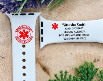 Personalized Medical Alert Bracelet for Apple Watch Band